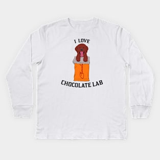 Chocolate Lab Kids Long Sleeve T-Shirt